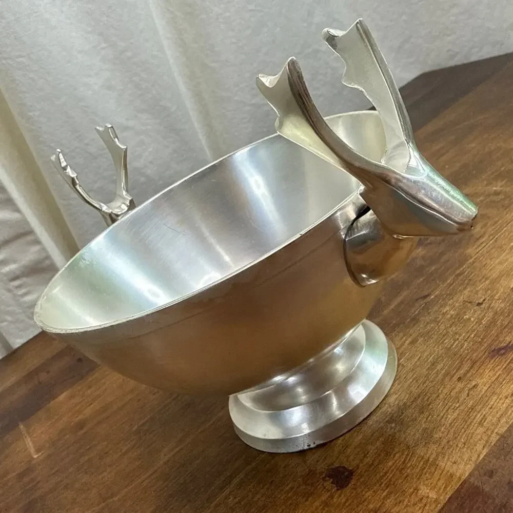 Crate and Barrel Metal Small Reindeer Candy Snack Bowl Christmas Holiday India